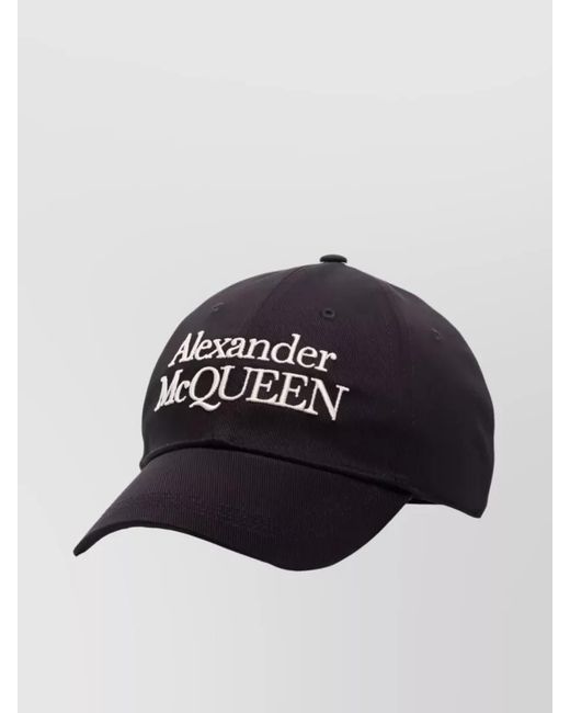 McQueen Blue Cotton Baseball Cap for men