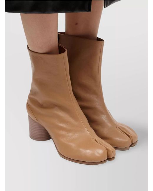 Maison Margiela Brown Leather Tabi Ankle Boots
