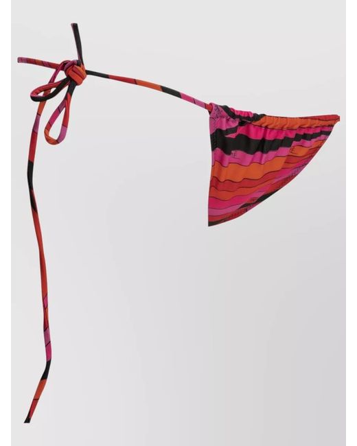 Emilio Pucci Red Marmo Bikini Briefs Adjustable Low Rise Striped