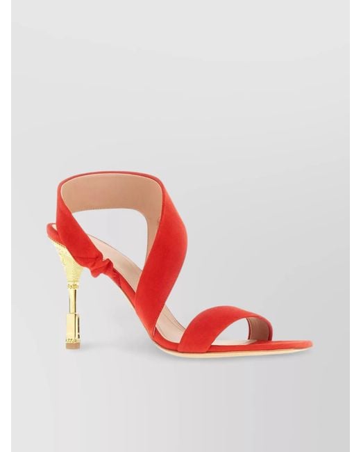 Balmain Red High Heel Sandals