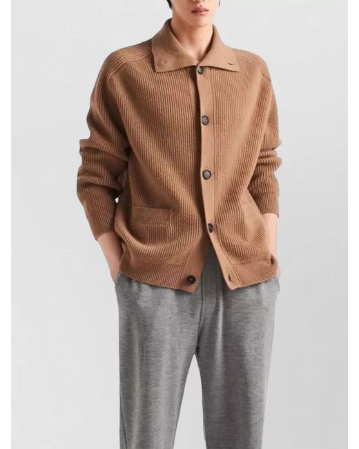 Prada Brown Cashmere Cardigan for men