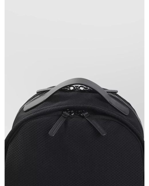 Giorgio Armani Black City Backpack Structured Fabric Front Pocket for men