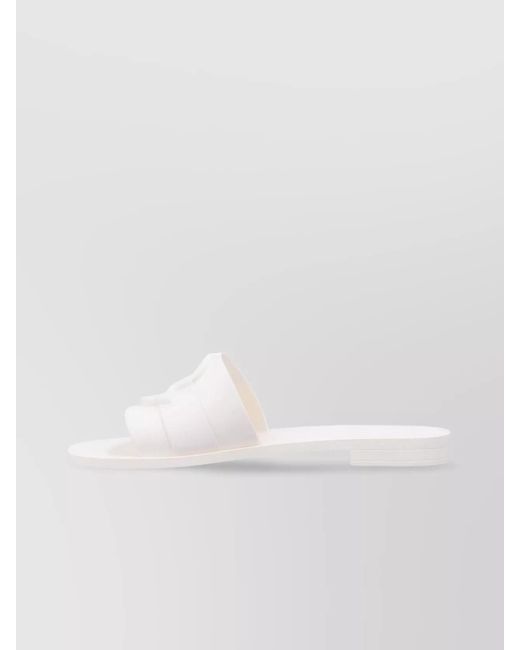 Moncler White Rubber Slides