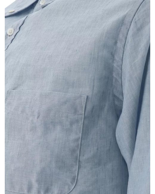 Beams Plus Blue Linen Shirt for men