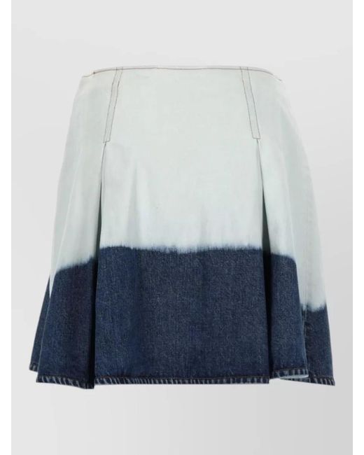 Marni Blue Denim Midi A-Line Skirt
