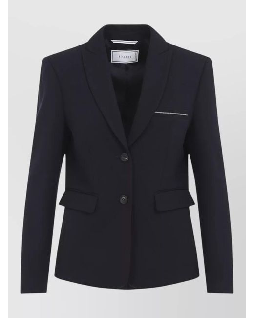 Peserico Blue Slim Fit Tailored Double Breasted Blazer Jacket