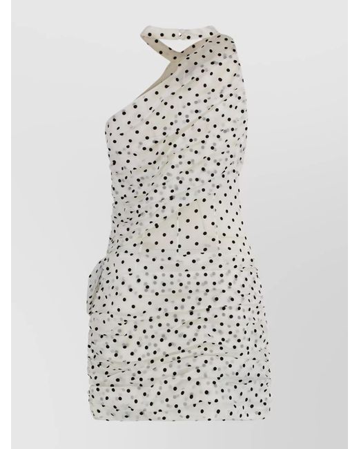 Alessandra Rich White Mini Dress With Bow And Polka Dots
