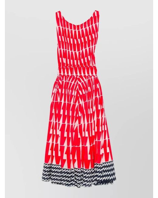 Samantha Sung Red Cotton Midi Dress
