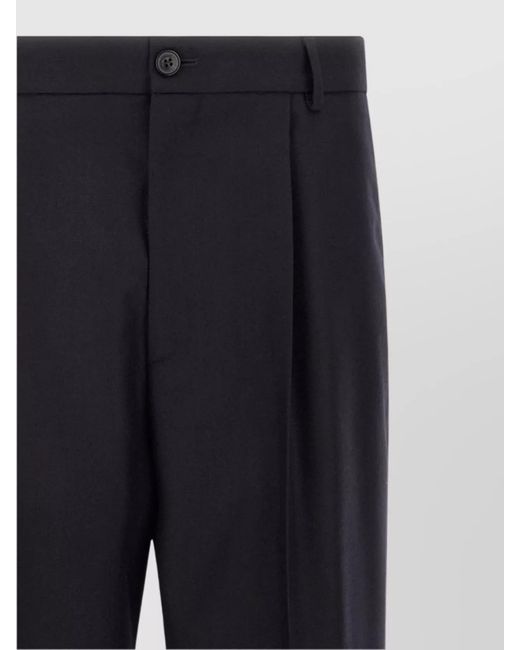 Dries Van Noten Blue Wool Tailored Trousers for men