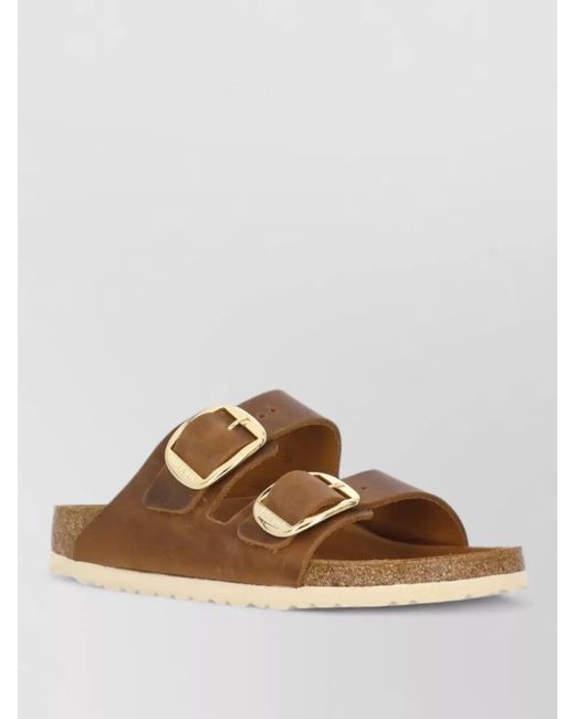 Birkenstock Brown Leather Flat Sandals