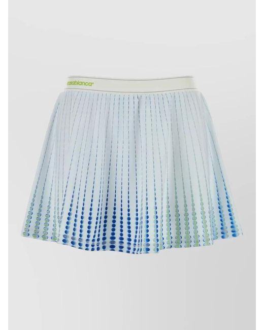 Casablanca Blue Printed Pleated Skirt
