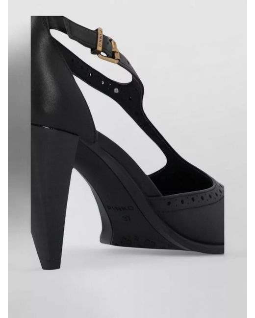 Pinko Black Pumps Lace Pointed Toe Stiletto Cut Out