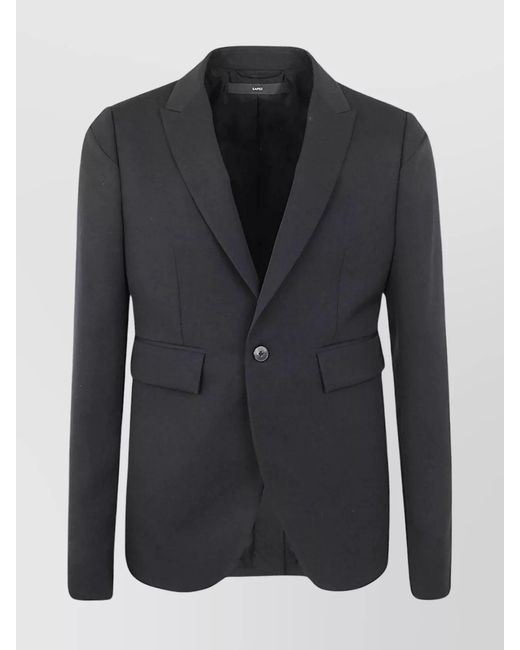 SAPIO Black Wool Single Breasted Blazer Jacket for men