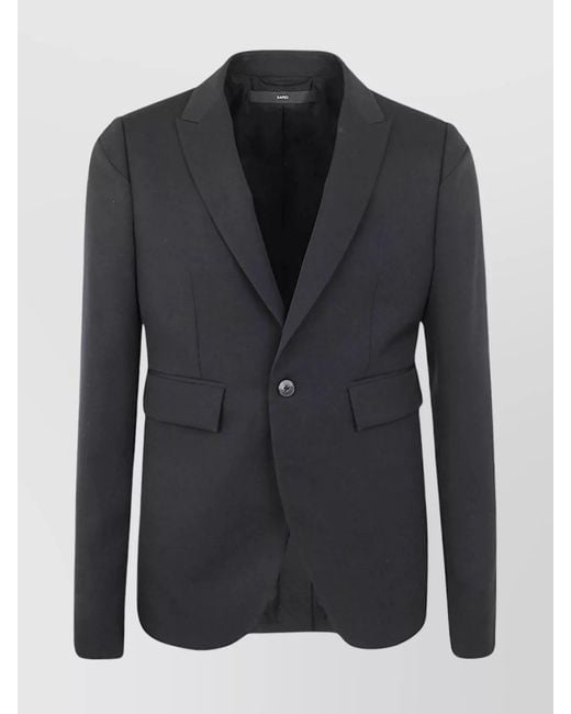 SAPIO Black Single Breasted Blazer Jacket for men