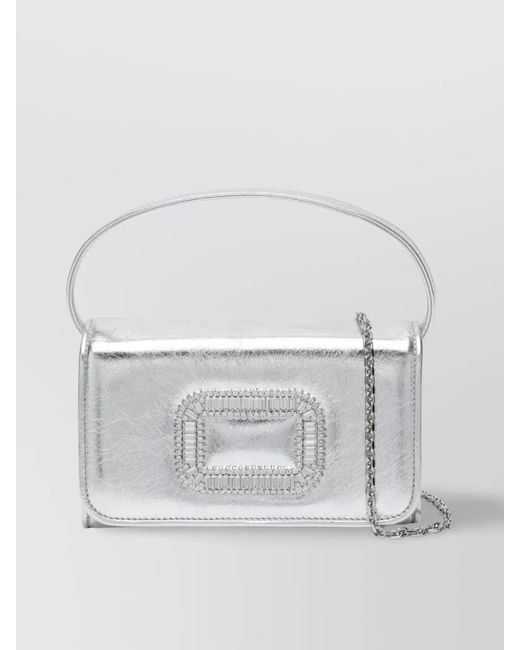 Roger Vivier Gray Leather Micro Bag