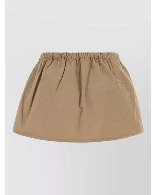Miu Miu Natural Gabardine Mini Skirt Casual Style Pockets