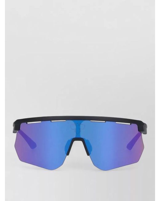 Facehide Blue Sunglasses Rectangular Rimless Frame Statement Lenses