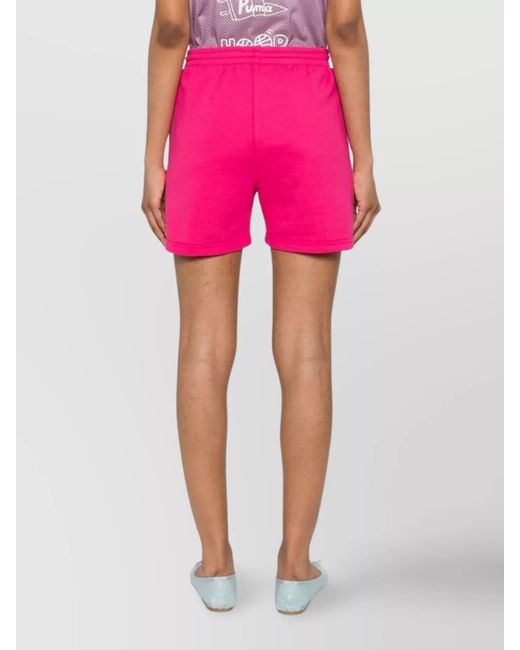 P.A.R.O.S.H. Pink Striped Cotton Blend Jersey Shorts