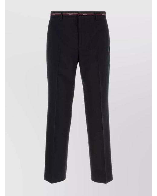 Gucci Blue Wool Straight-Leg Trousers for men