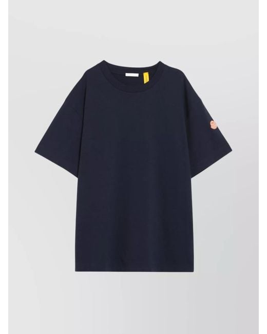 Moncler Genius Blue Crew Neck Graphic Print Short Sleeves T-Shirt for men