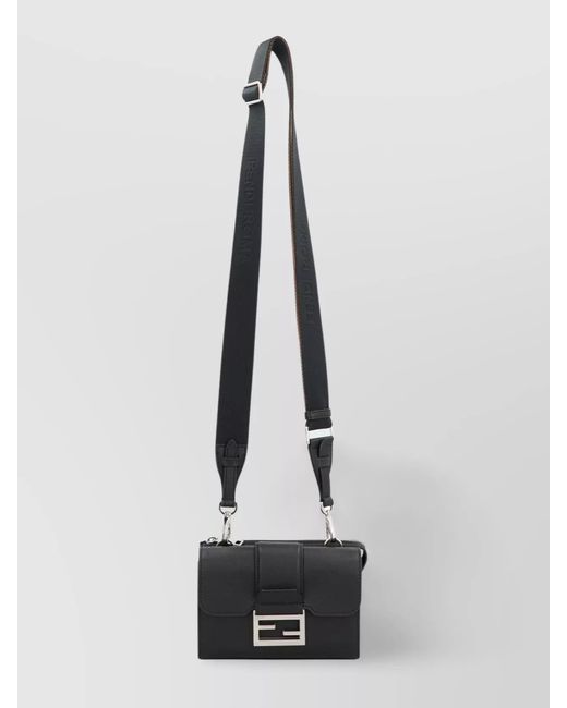 Fendi White Double Leather Crossbody Bag for men