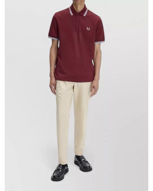 Fred Perry Red Cotton Polo Shirt for men
