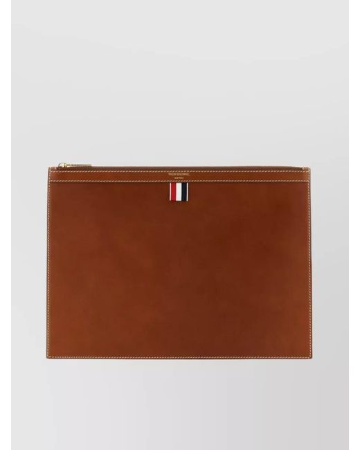 Thom Browne Brown Leather Document Case for men