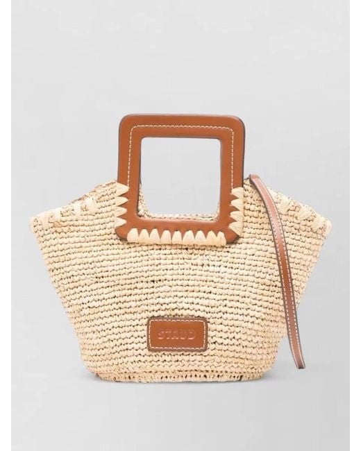 Staud Natural Raffia Mini Bucket Tote Bag