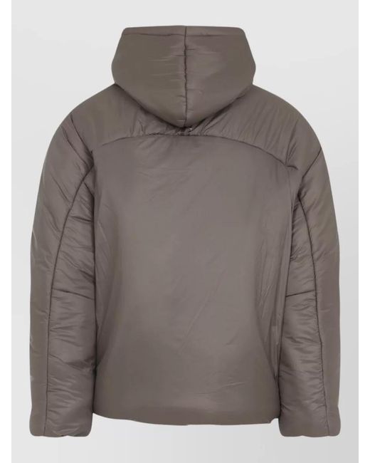 Mordecai Gray Hooded Puffer Jacket Quilted Texture Side Pockets for men