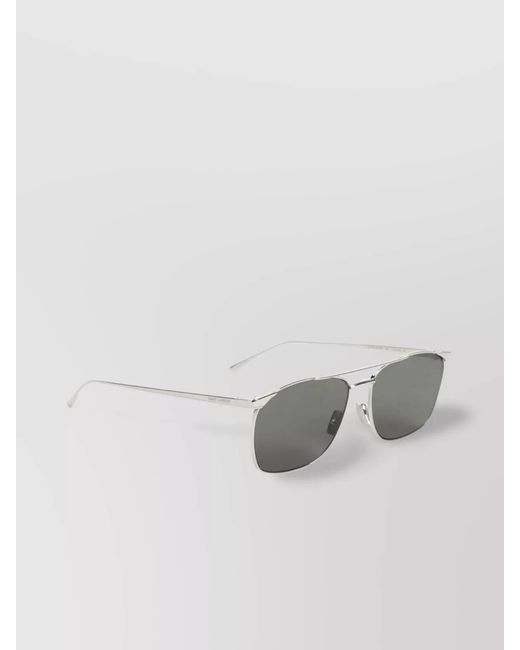 Saint Laurent Gray Metal Sunglasses for men