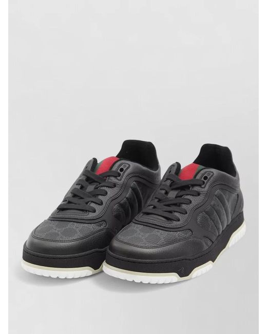Gucci Black Leather Low-Top Sneakers for men