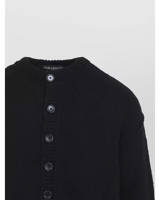 Our Legacy Blue Merino Wool Relaxed-Fit Cardigan for men