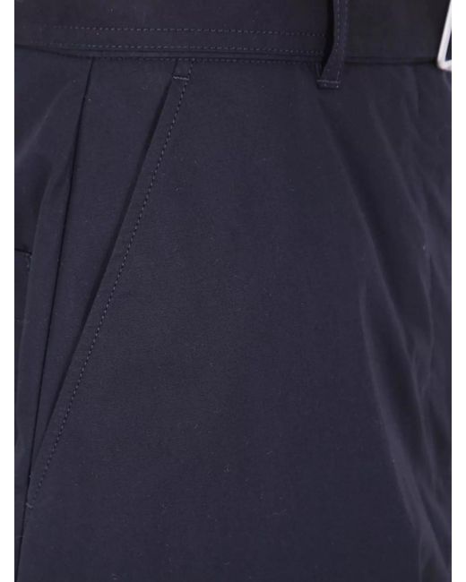 Studio Nicholson Blue Cotton Belted Wide-Leg Trousers