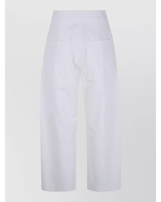 Studio Nicholson White Cotton Wide-Leg Trousers
