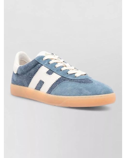 Hogan Blue Cool Leather Sneakers Lace Up Rubber Sole for men