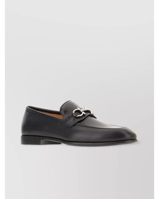 Ferragamo Multicolor Leather Loafers Buckle Round Toe for men