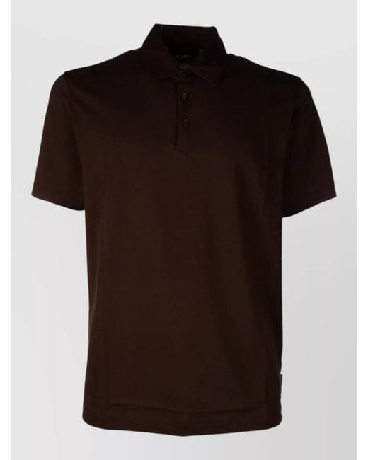 Zanone Black Short Sleeves Polo Collar Menswear Shirt for men