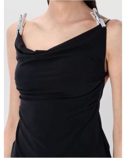 Coperni Black Draped Spaghetti Strap Maxi Dress