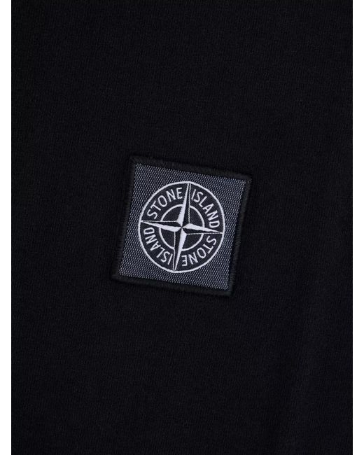 Stone Island Black Short Sleeve Crew Neck Cotton T Shirt for men