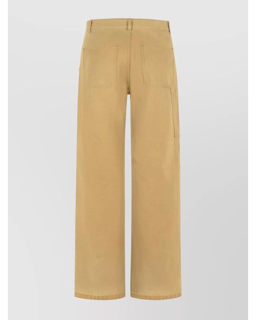 Maison Margiela Natural Cotton Wide-Leg Trousers