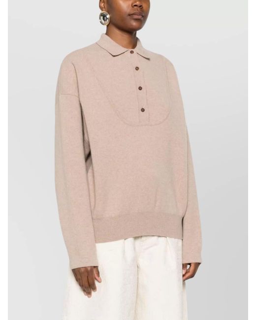 Jacquemus Pink Cashmere Wool Ribbed Relaxed-Fit Turtleneck Sweater