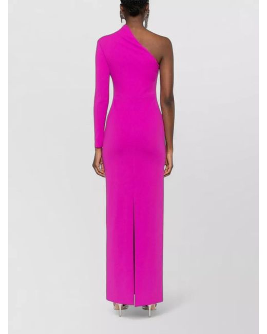 Solace London Pink Joana Maxi Dress One Shoulder Side Slit