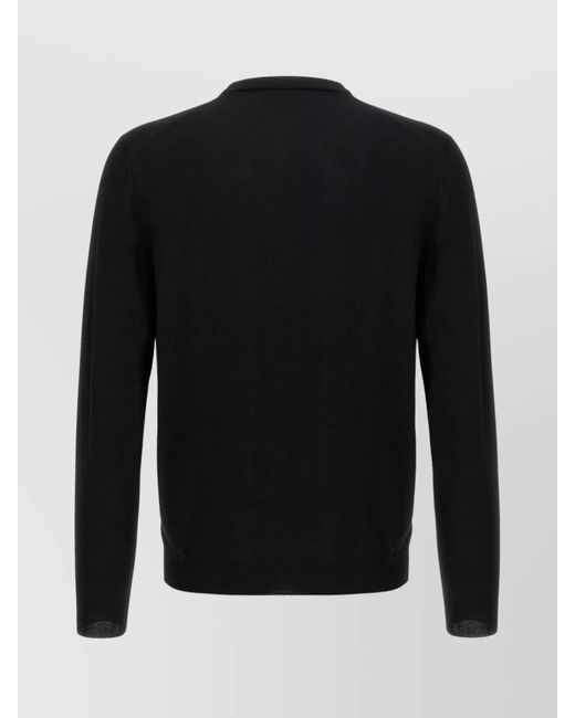 Zanone Black Wool Crew Neck Sweater for men