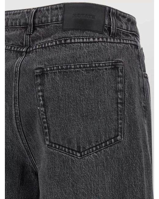 ROTATE BIRGER CHRISTENSEN Gray Cotton Wide-Leg Jeans