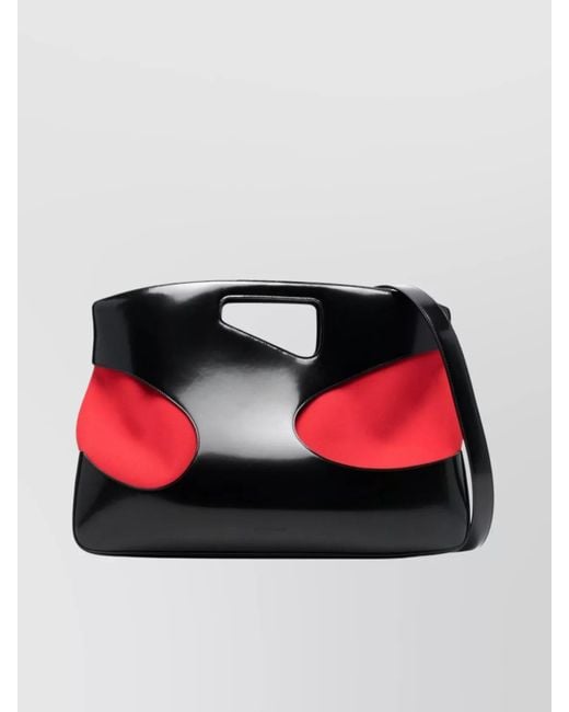 Ferragamo Red Leather Cutout Shoulder Bag for men