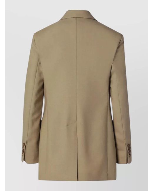 Max Mara Natural Tailored Jacket Back Vent Flap Pockets Lapels