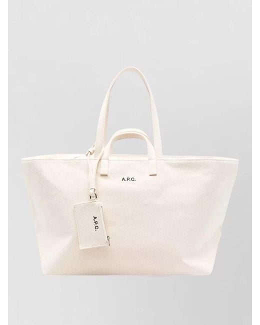 A.P.C. Natural Drummer Canvas Tote Bag Dual Handles