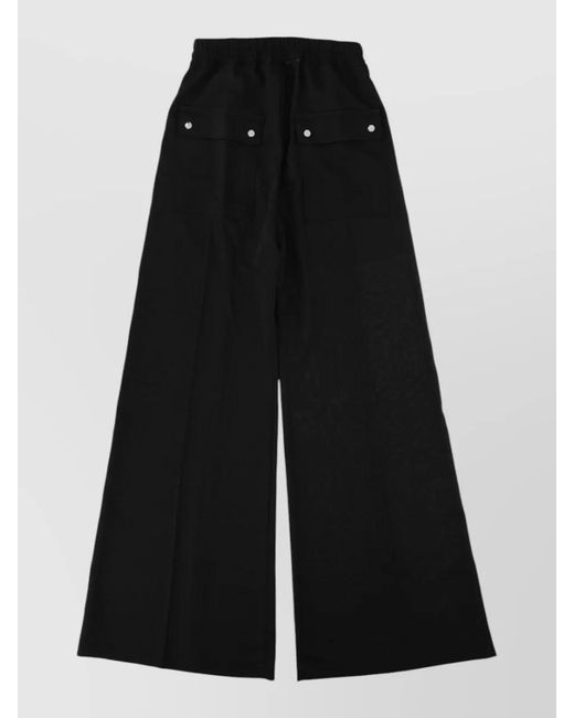 Rick Owens Black Wide Leg Pants Back And Side Pockets for men