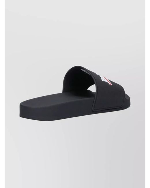 Balenciaga Black Rubber Logo Pool Slides for men