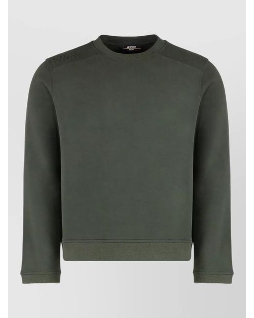 K-Way Green Perruel Crewneck Cotton Cashmere Sweater for men